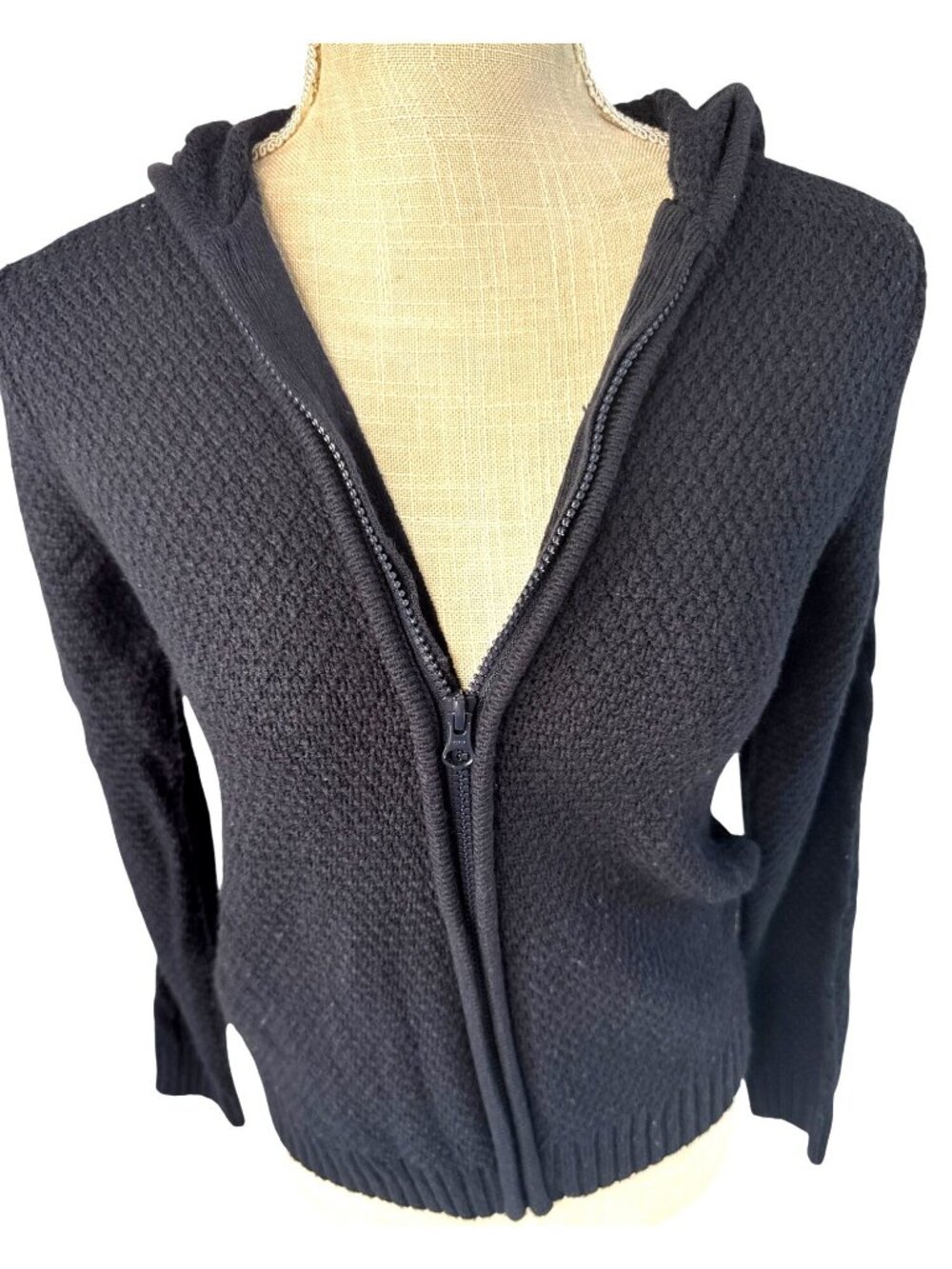 Izod girls Black Hooded Zip-Up Sweater Jacket L - Cozy & Stylish